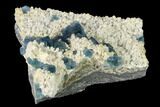 Cubic, Blue-Green Fluorite Crystals on Quartz - China #142373-1
